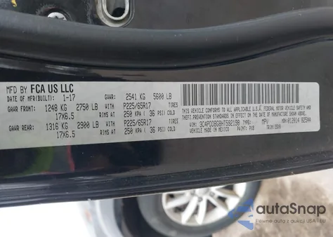 2017 Dodge Journey Sxt Awd из США, поврежденный, VIN 3C4PDDBG8HT592198